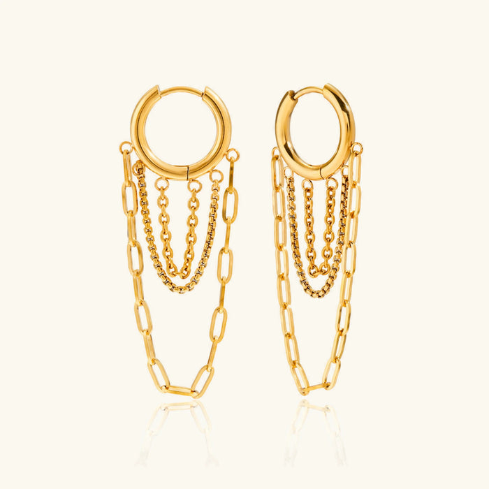 TEAGAN. Chain Hoop Earrings