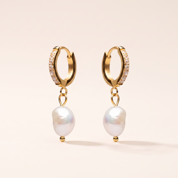 IONA. Freshwater Pearl Hoop Earrings
