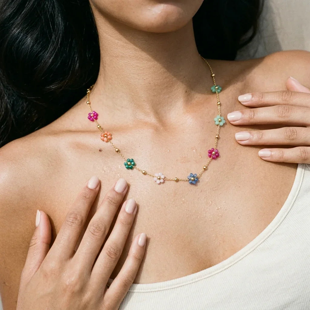 MYRA. Floral Charm Necklace