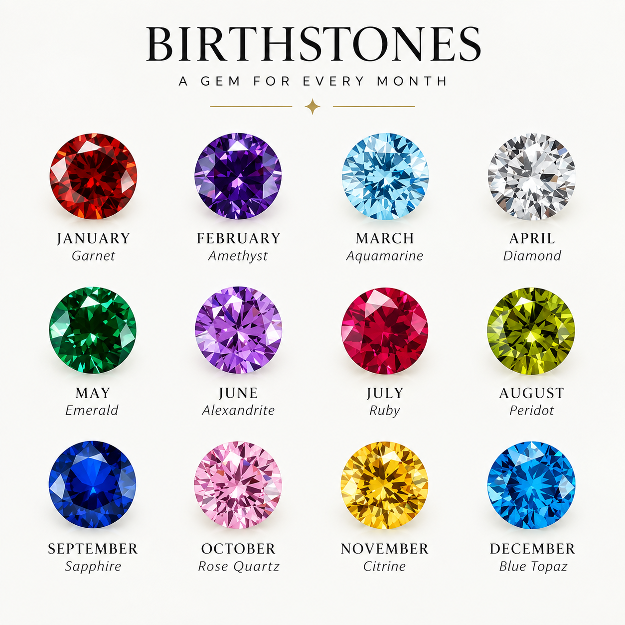 ARIA. Initial Birthstone Ring