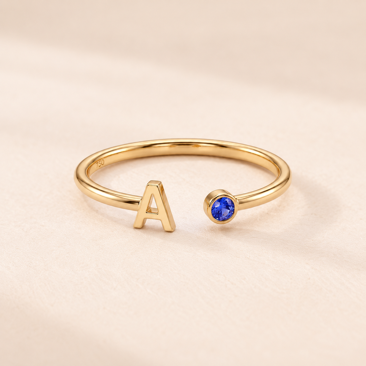 ARIA. Initial Birthstone Ring