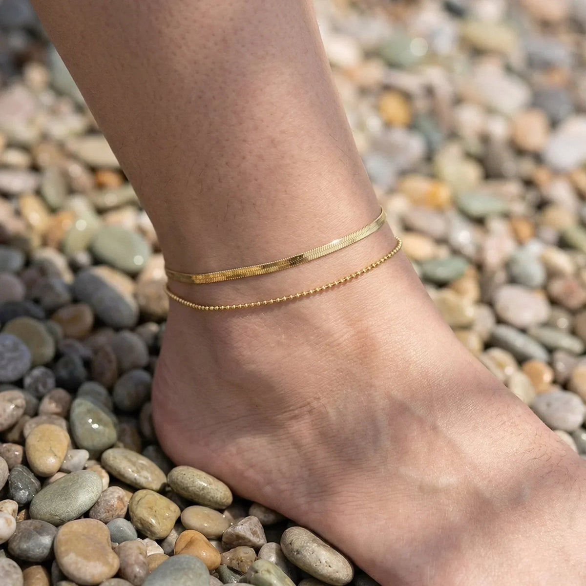 GEMMA. Layered Chain Anklet