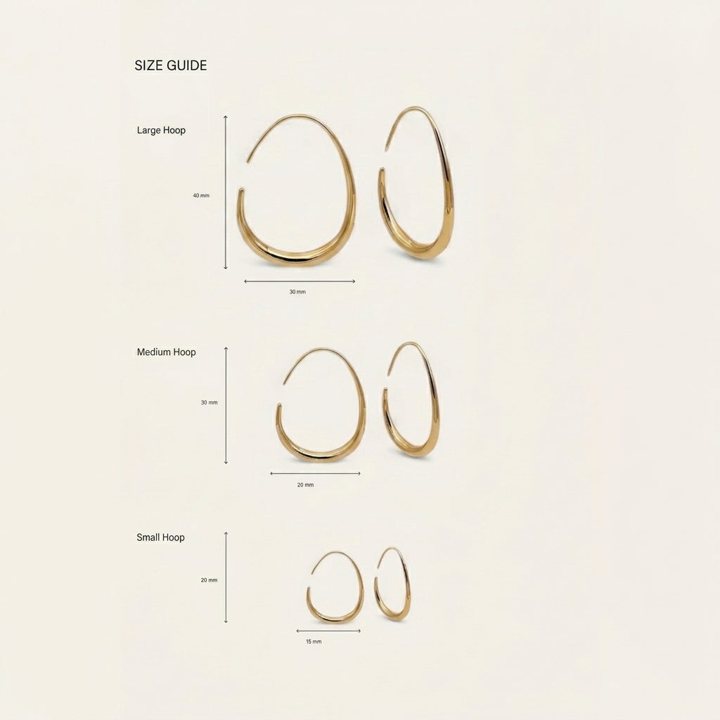 NADIA. Teardrop Hoop Earrings