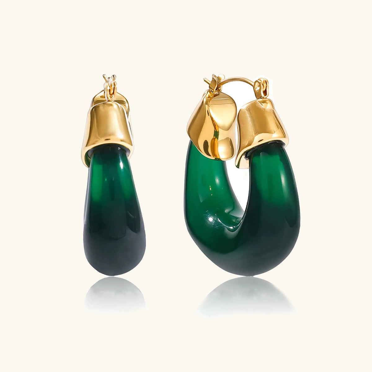 OLIVE. Chunky Enamel Hoops
