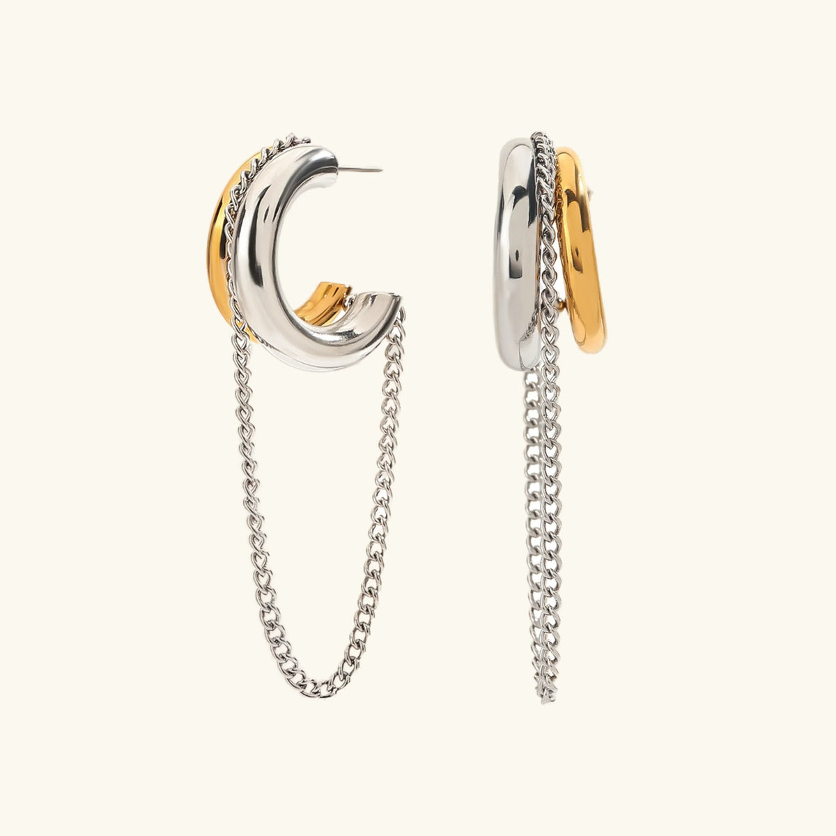 MABEL. Chain Hoop Earrings