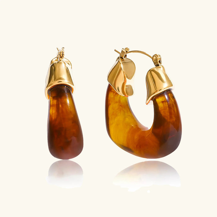 OLIVE. Chunky Enamel Hoops