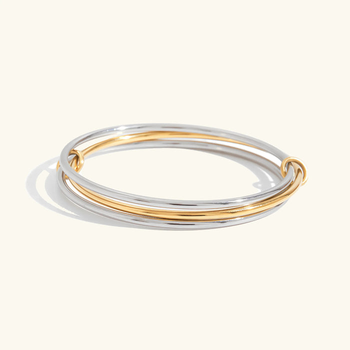 VIOLET. Two Tone Stacked Bangle