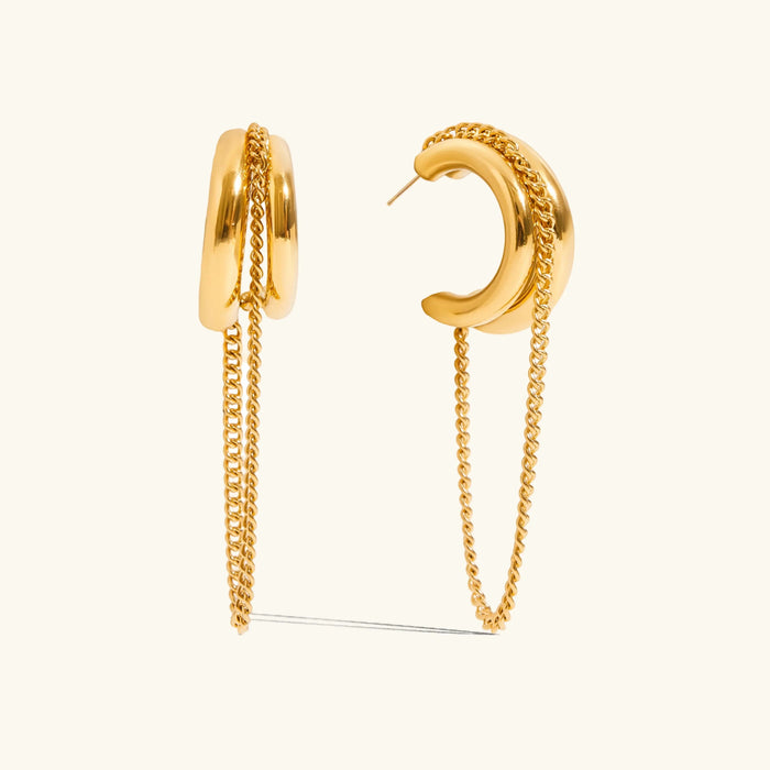 MABEL. Chain Hoop Earrings
