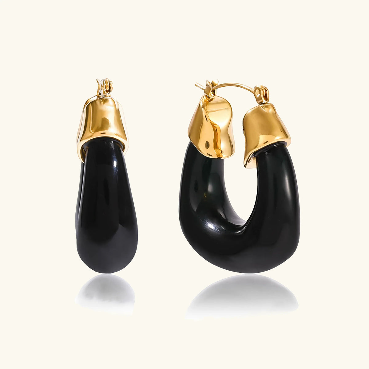 OLIVE. Chunky Enamel Hoops