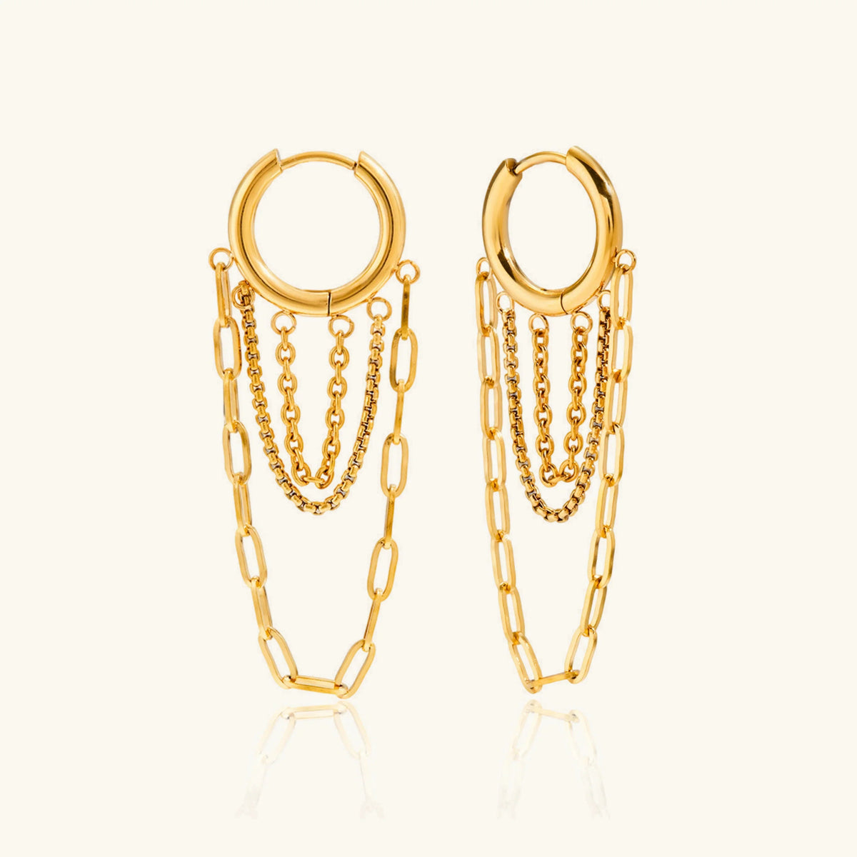 TEAGAN. Chain Hoop Earrings