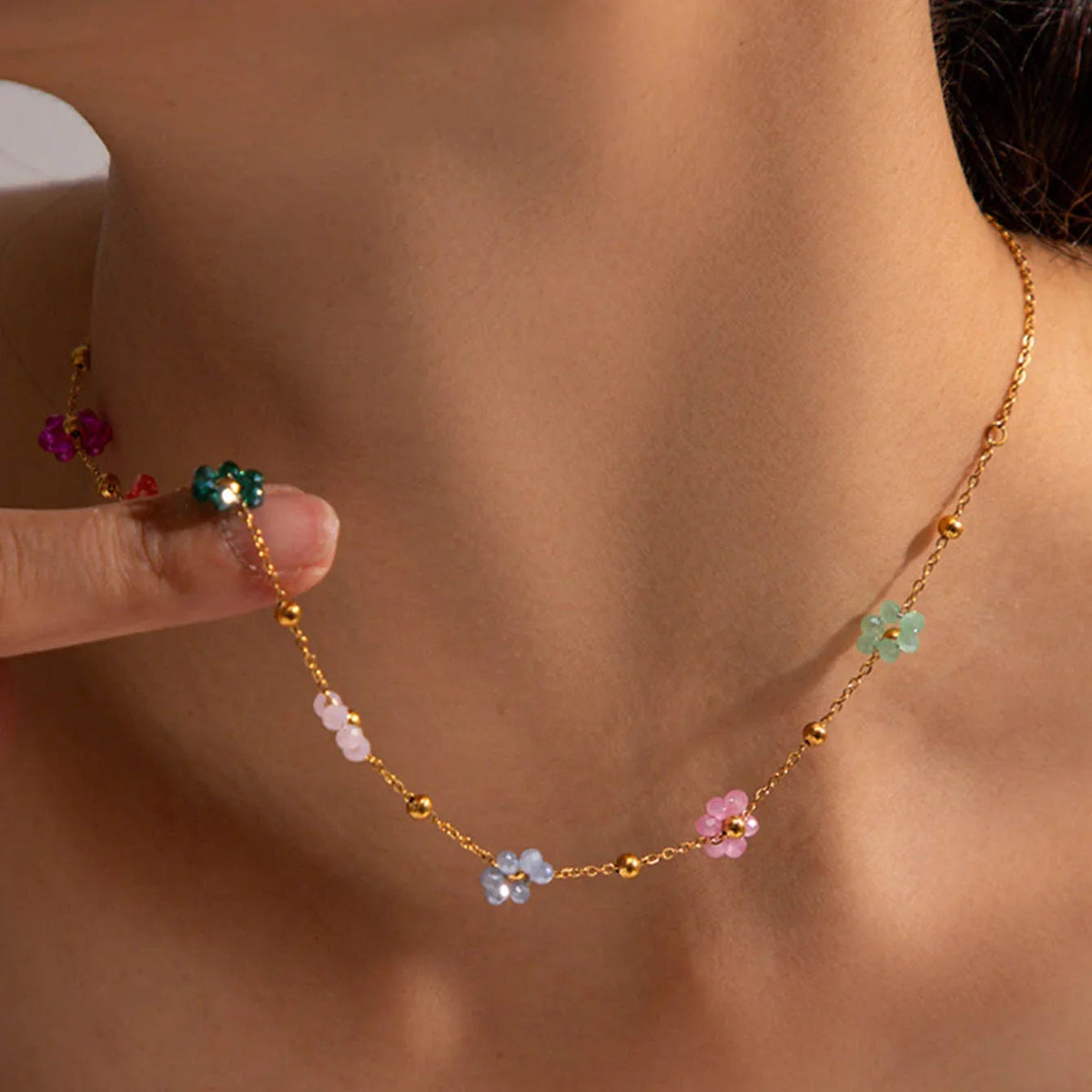 MYRA. Floral Charm Necklace