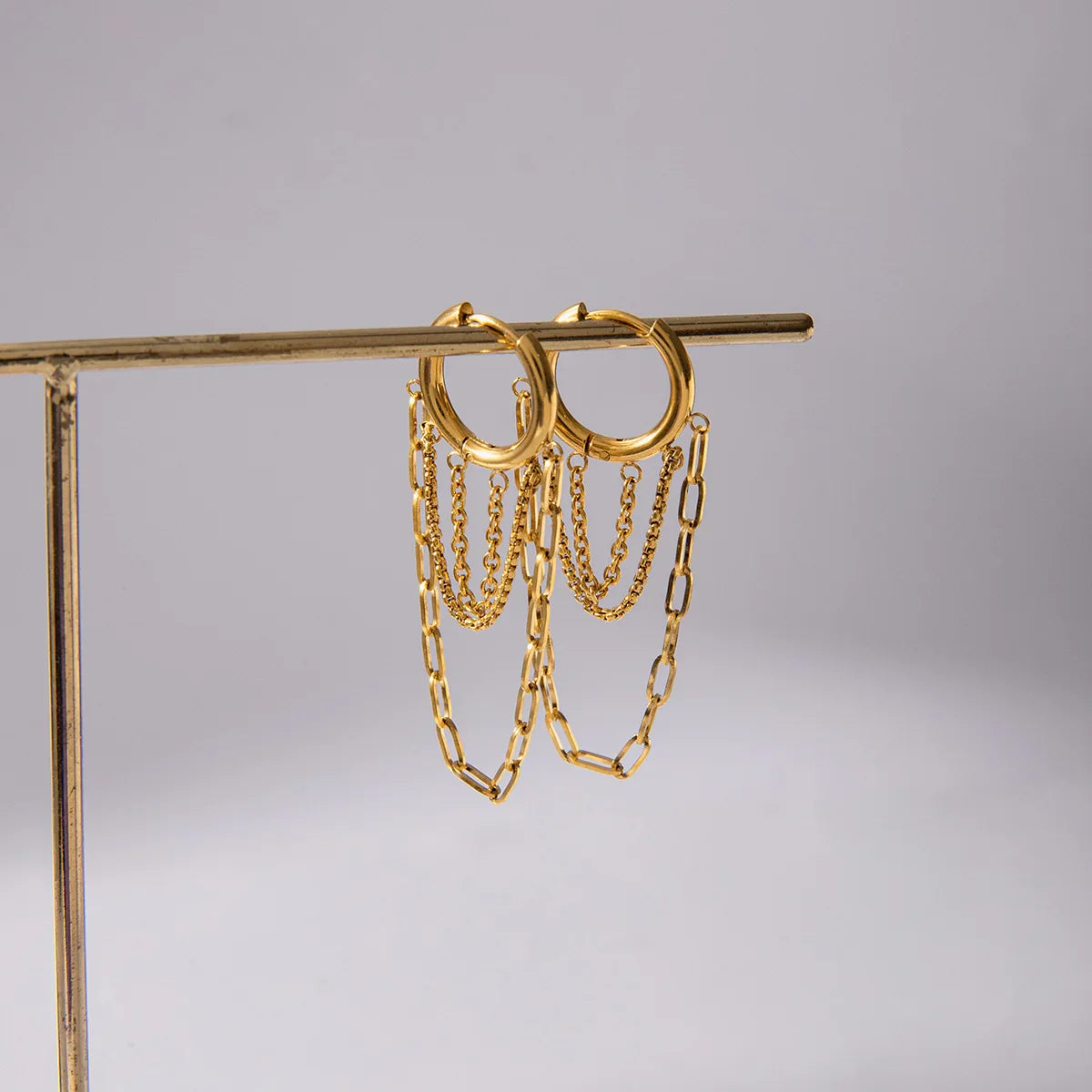 TEAGAN. Chain Hoop Earrings