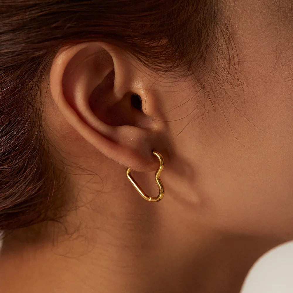 ELOISE. Heart Hoop Earrings