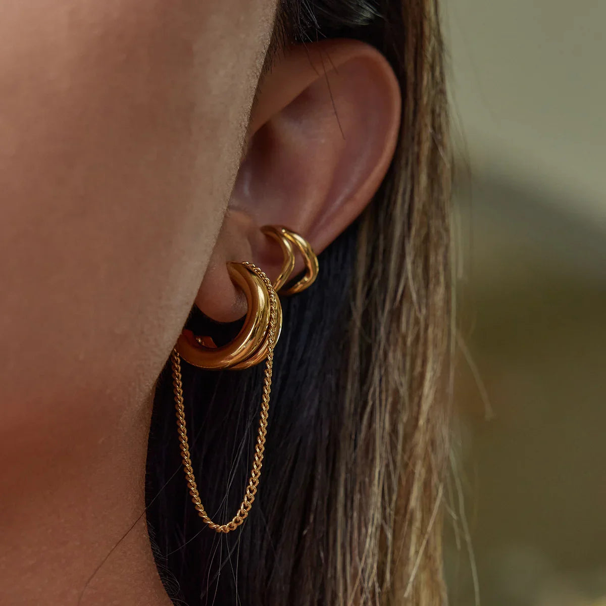 MABEL. Chain Hoop Earrings