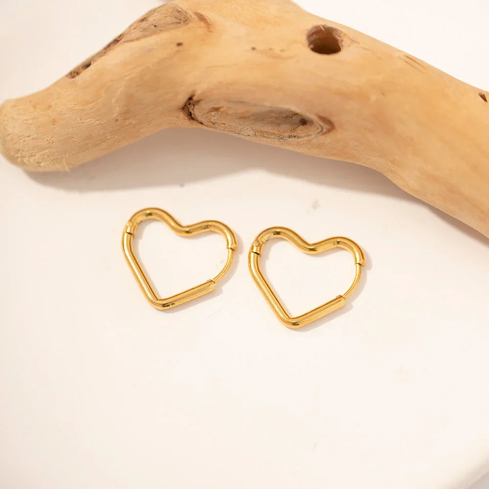 ELOISE. Heart Hoop Earrings