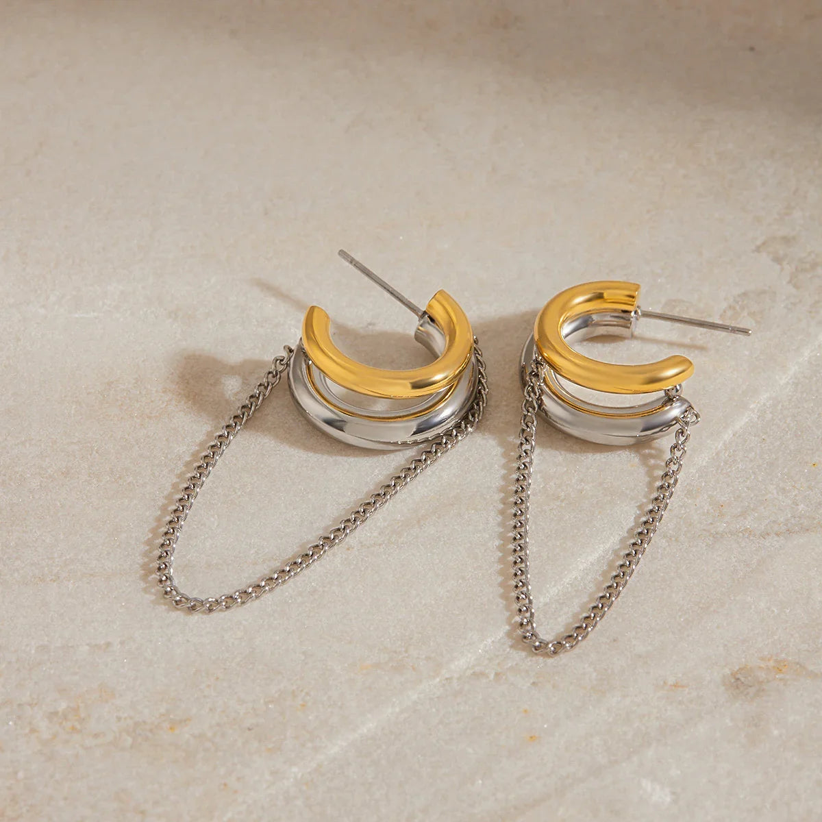 MABEL. Chain Hoop Earrings
