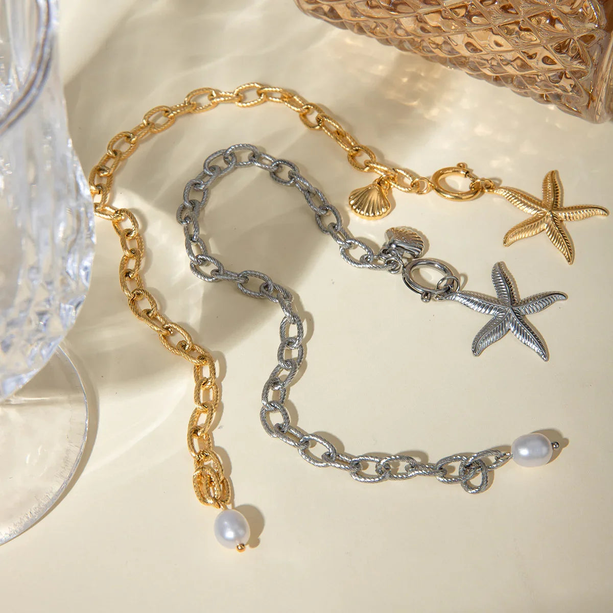 SASHA. Starfish & Pearl Bracelet