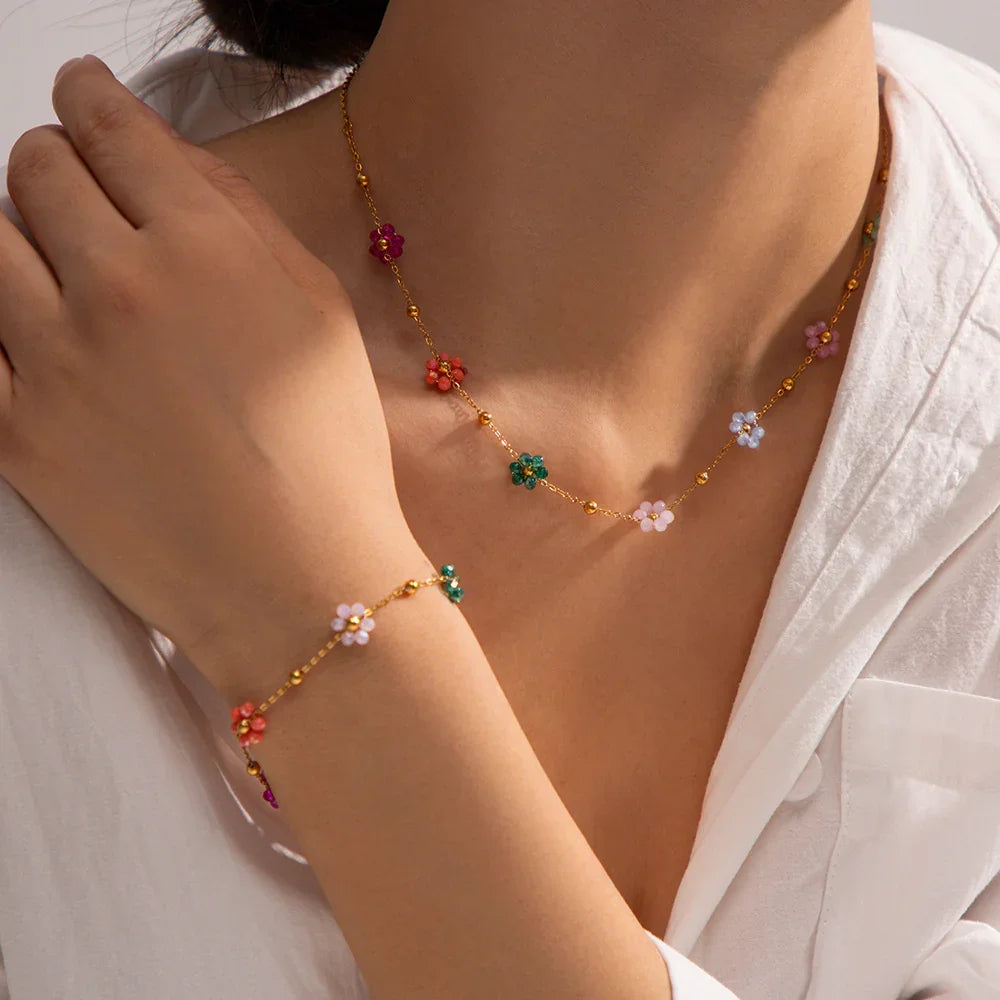 MYRA. Floral Charm Necklace