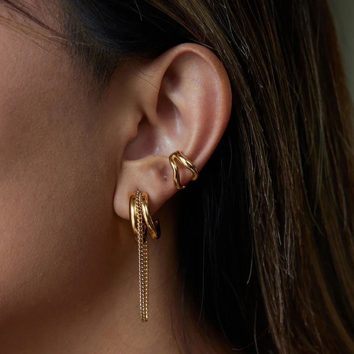 MABEL. Chain Hoop Earrings