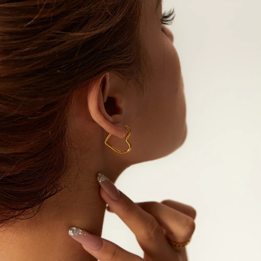 ELOISE. Heart Hoop Earrings