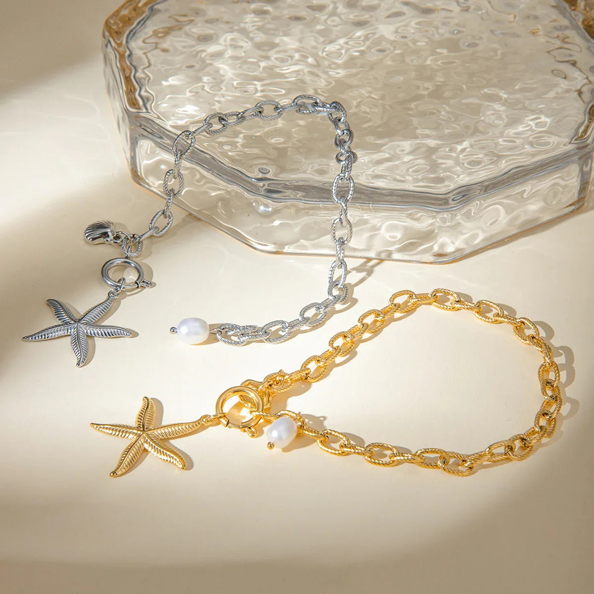 SASHA. Starfish & Pearl Bracelet