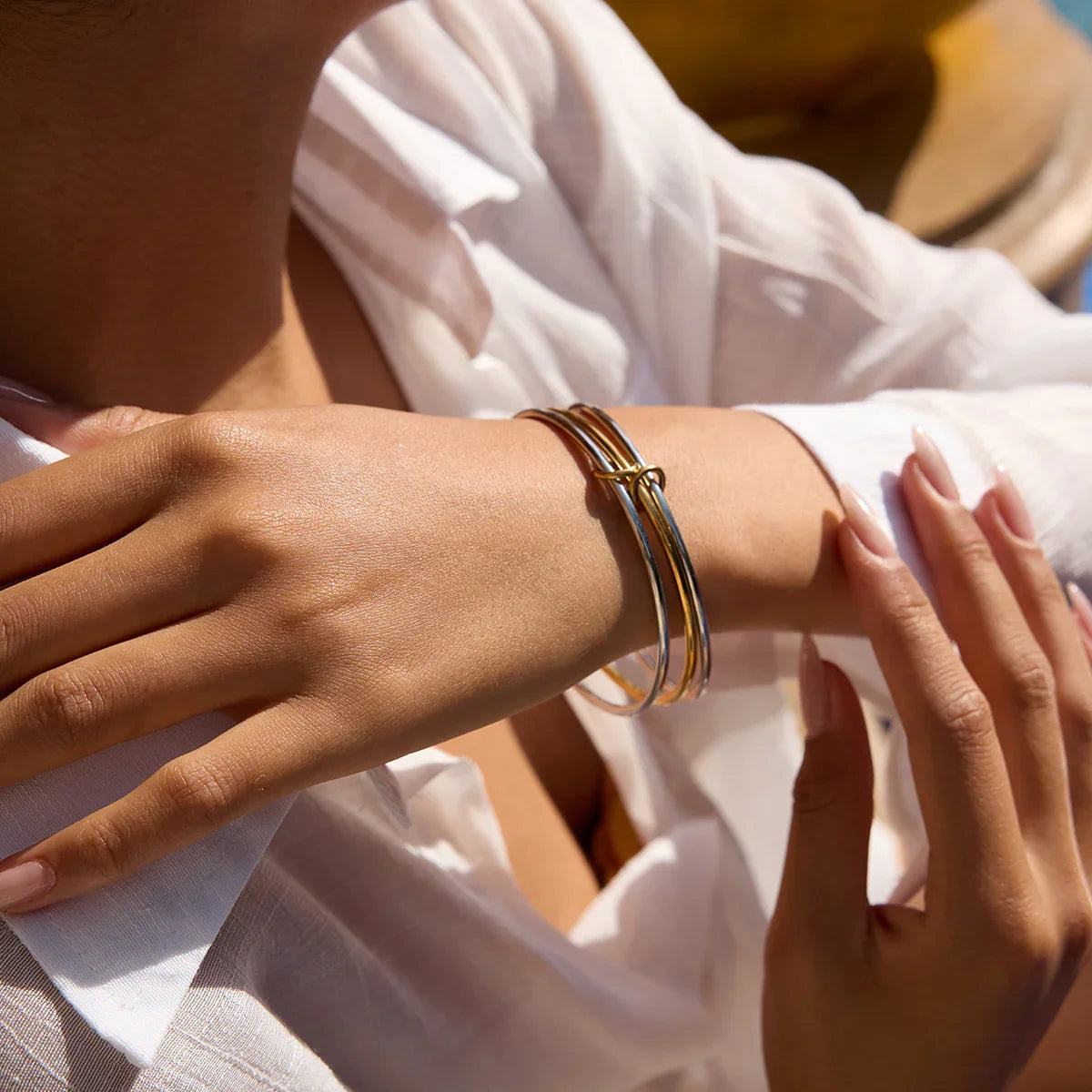 VIOLET. Two Tone Stacked Bangle