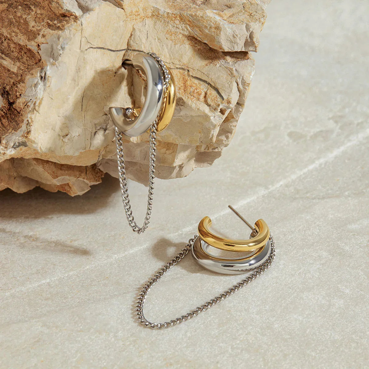 MABEL. Chain Hoop Earrings
