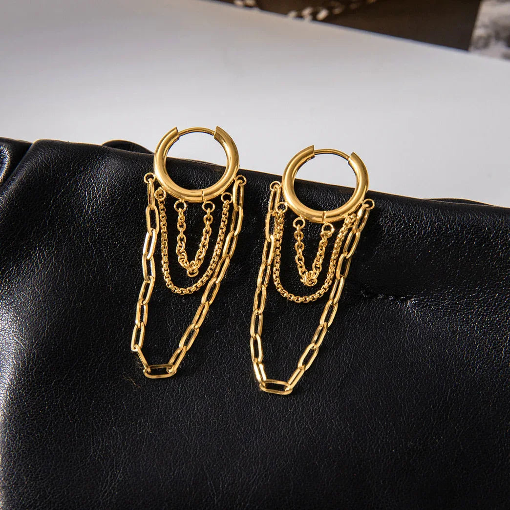 TEAGAN. Chain Hoop Earrings
