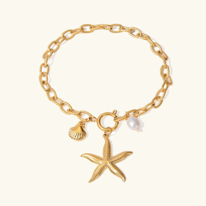 SASHA. Starfish & Pearl Bracelet