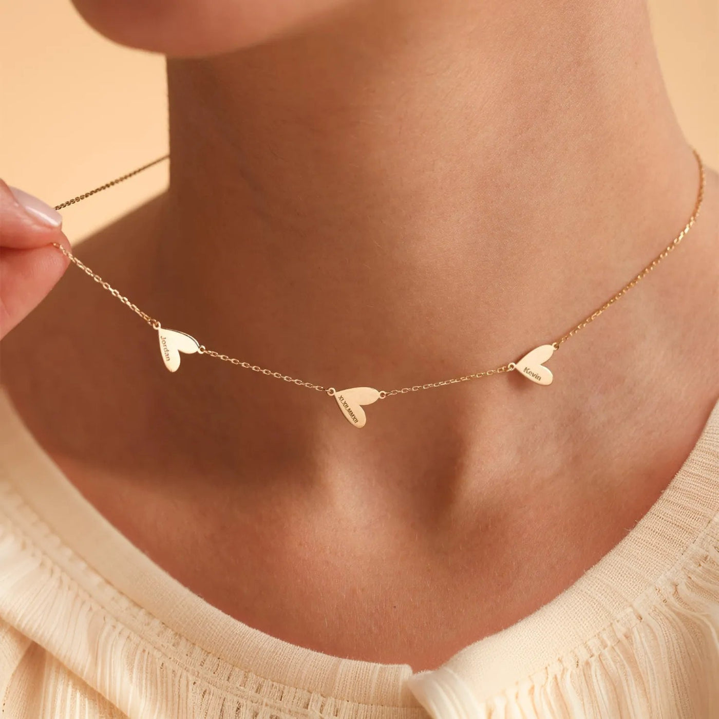 ROISIN. Engraved Heart Necklace