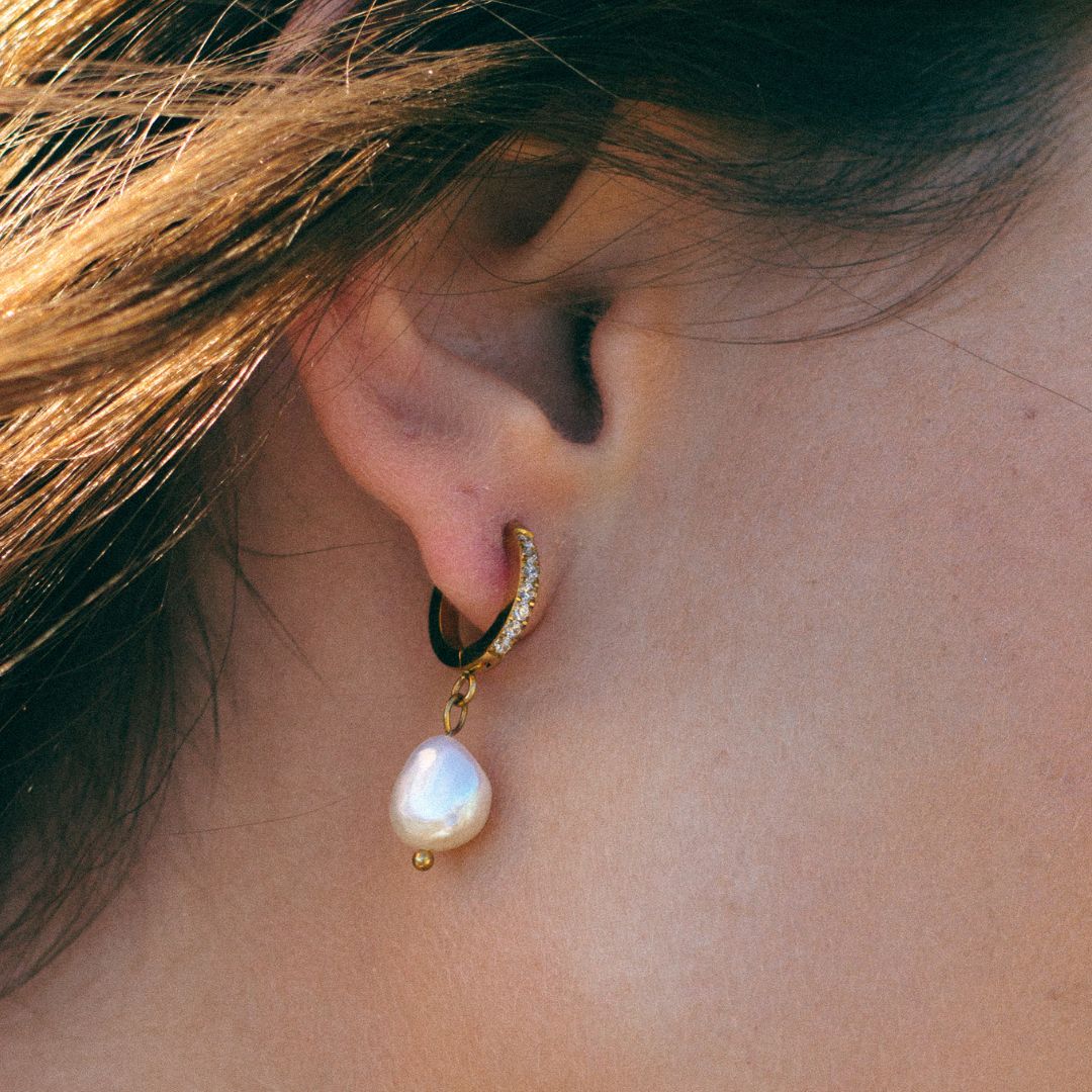 IONA. Freshwater Pearl Hoop Earrings