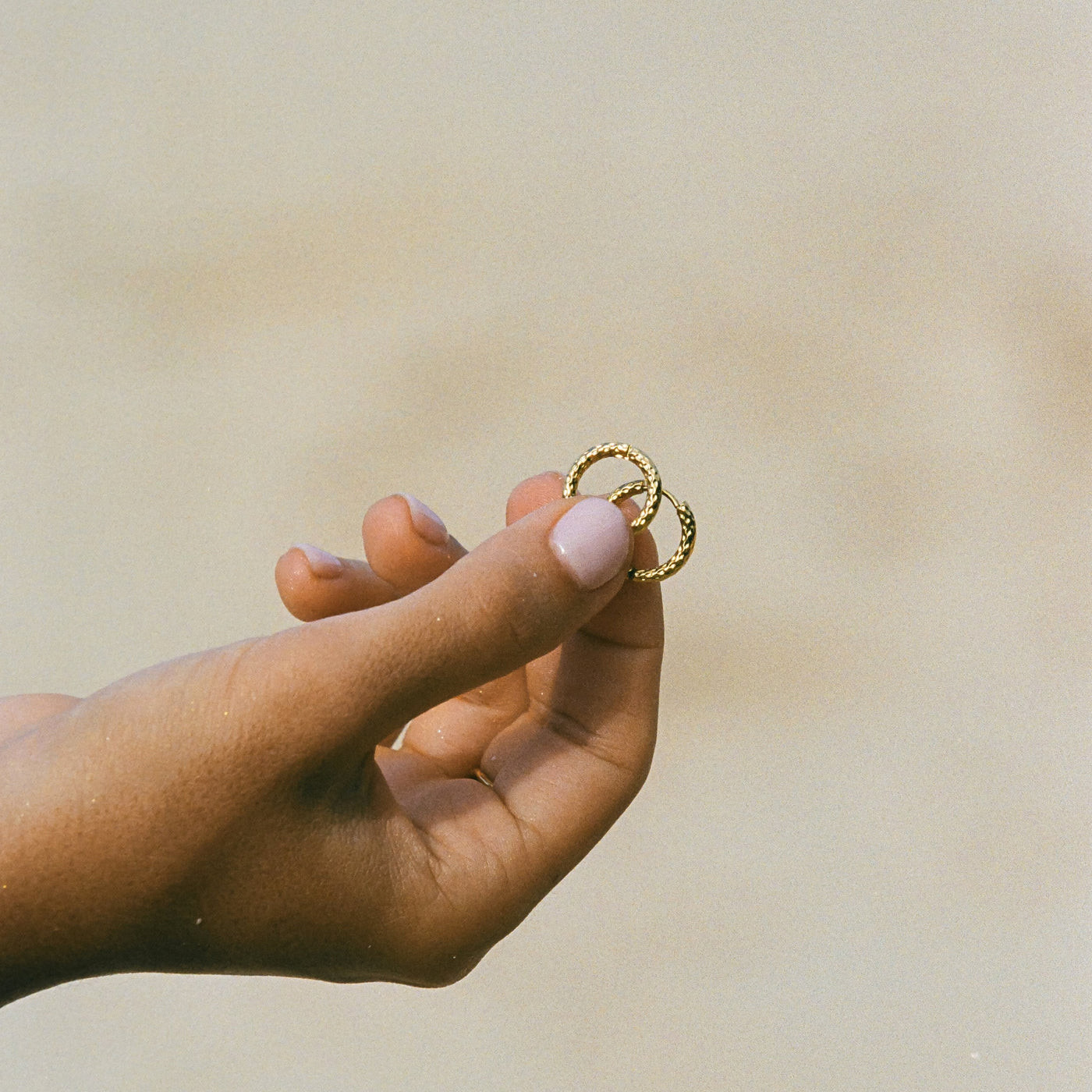 WILLA. Hammered Huggie Earrings