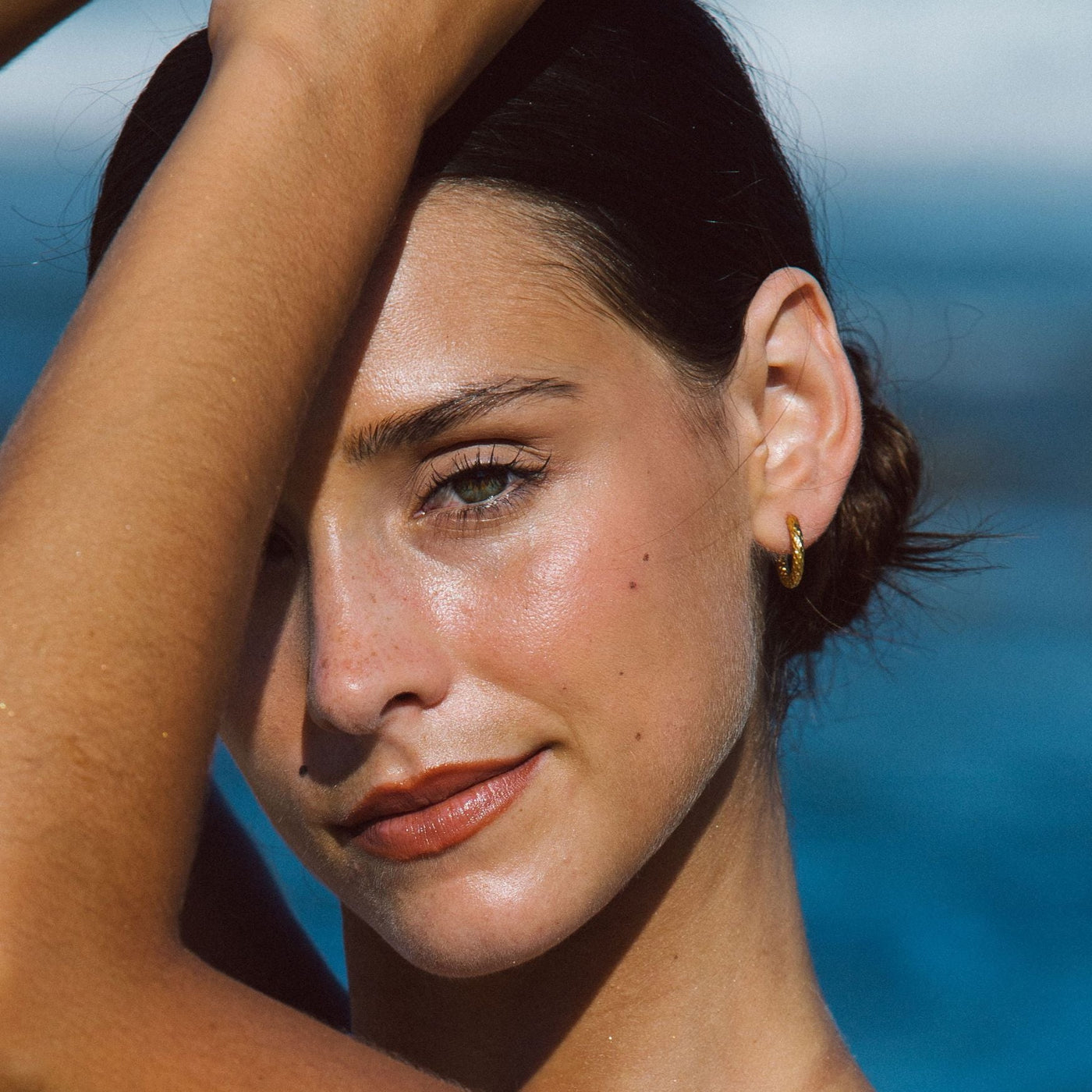WILLA. Hammered Huggie Earrings