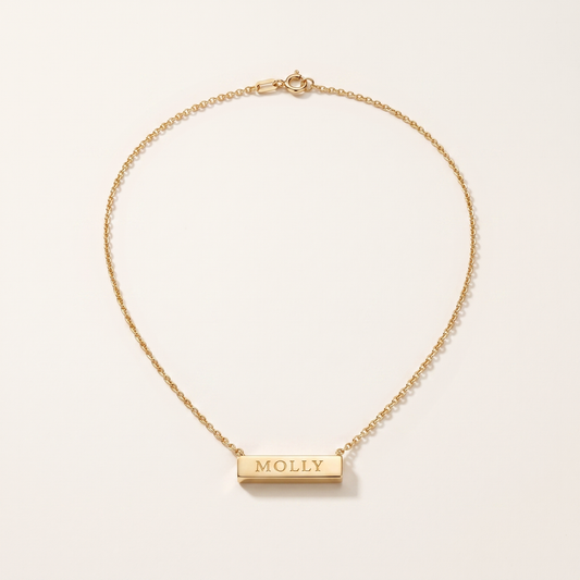 MOLLY. Engraved Bar Necklace