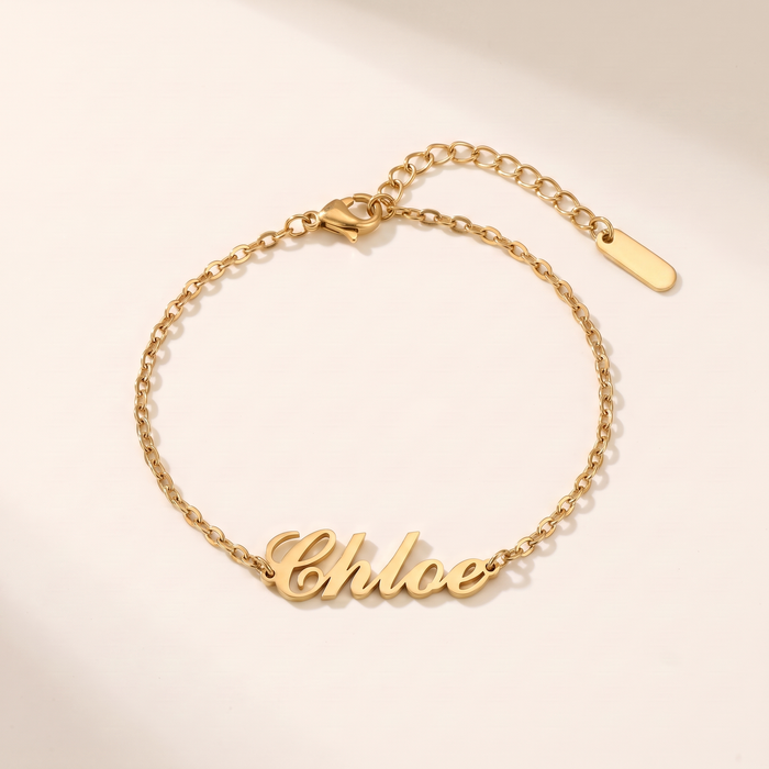 CHLOE. Script Name Bracelet