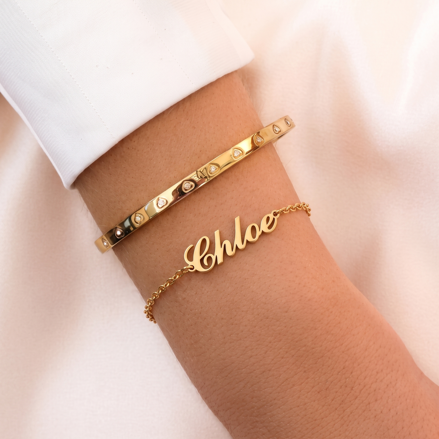 CHLOE. Script Name Bracelet