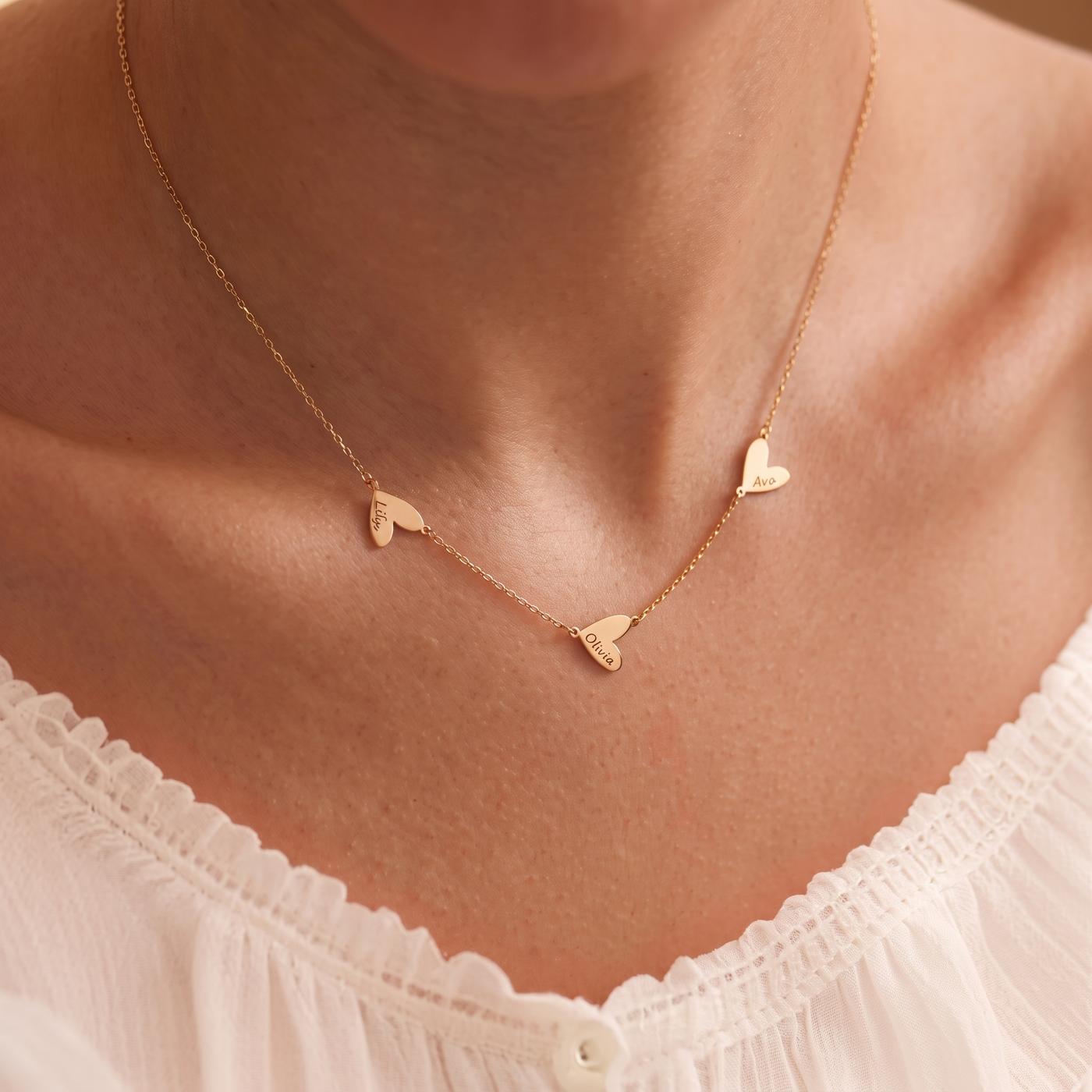 ROISIN. Engraved Heart Necklace