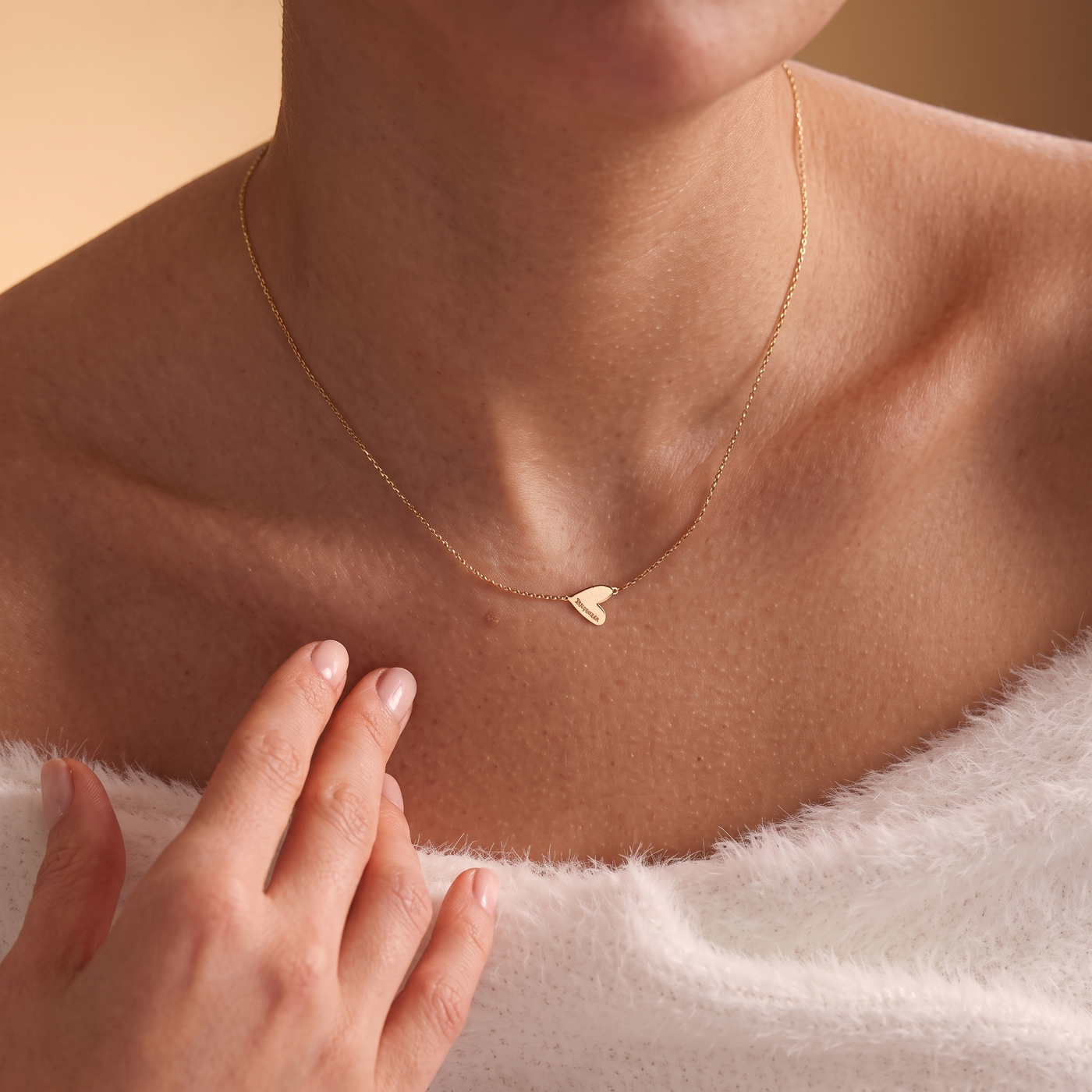 ROISIN. Engraved Heart Necklace