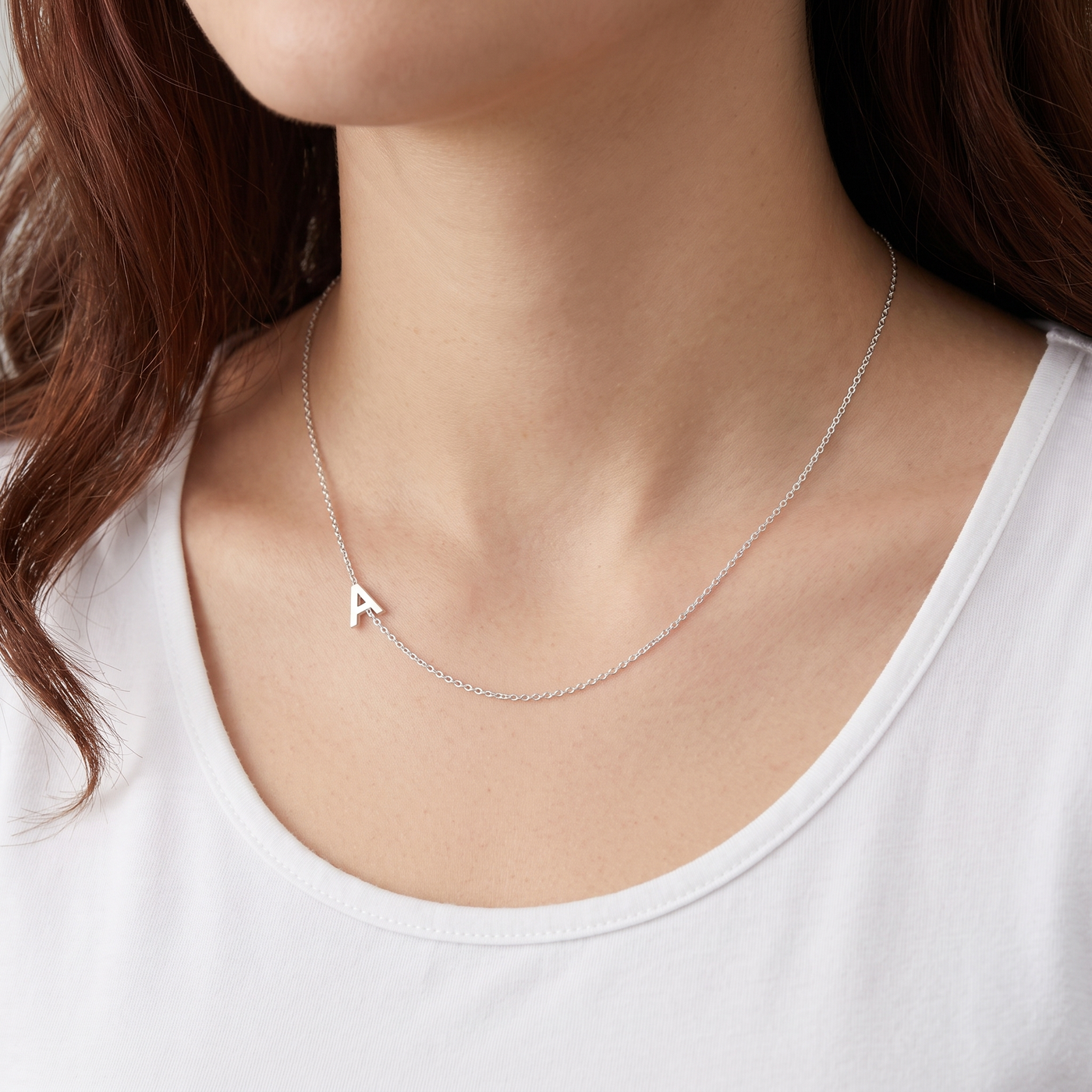 SAOIRSE. Side Initial Necklace