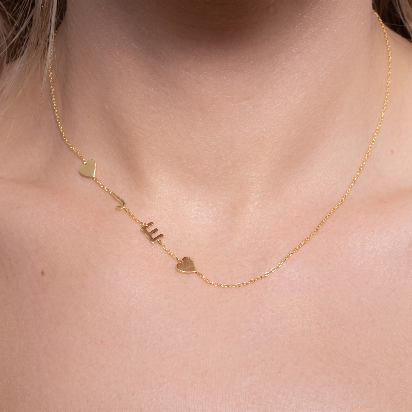 SAOIRSE. Side Initial Necklace