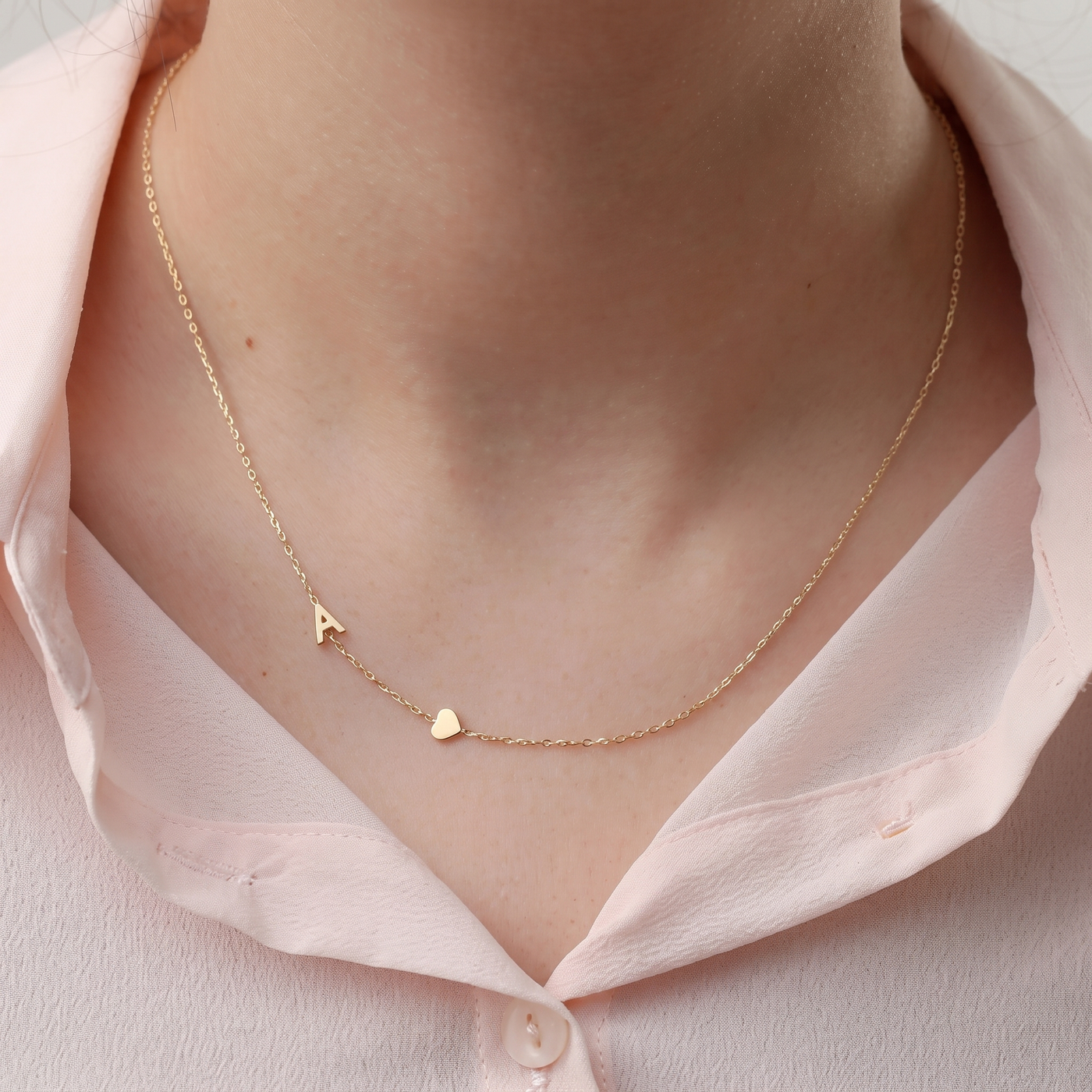SAOIRSE. Side Initial Necklace