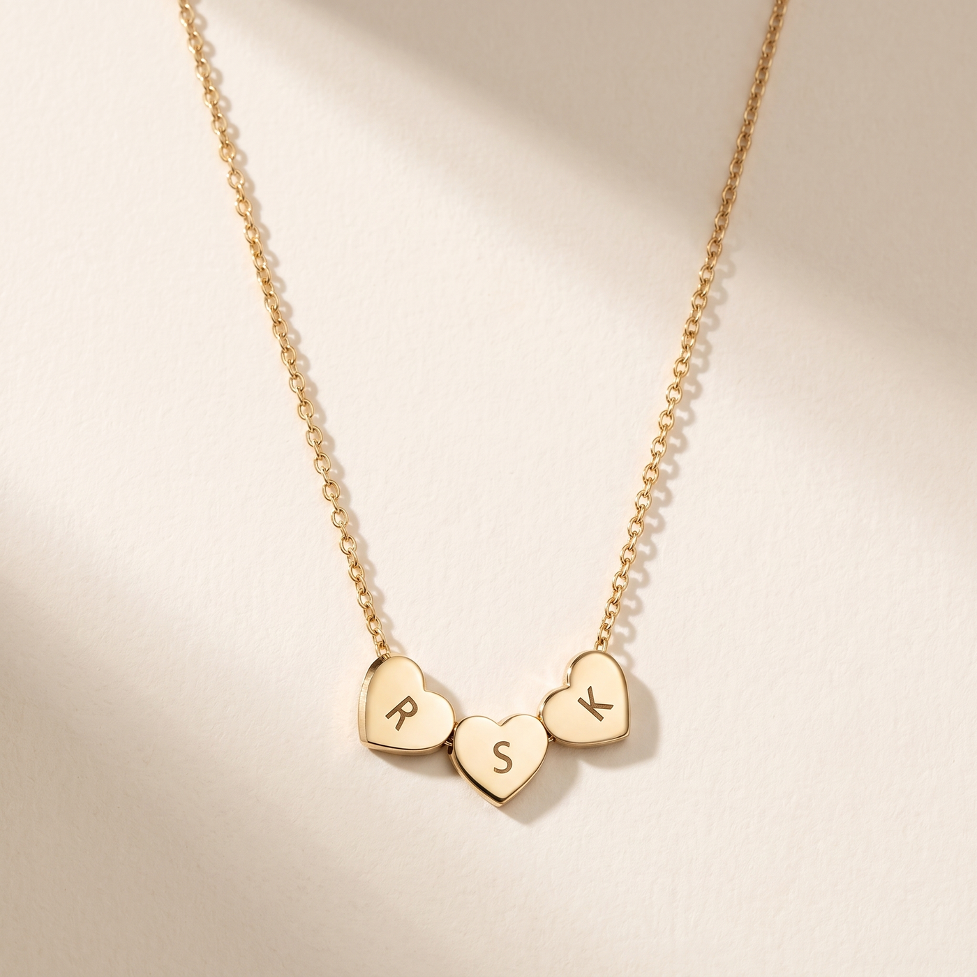 NESSA. Mini Heart Initials Necklace