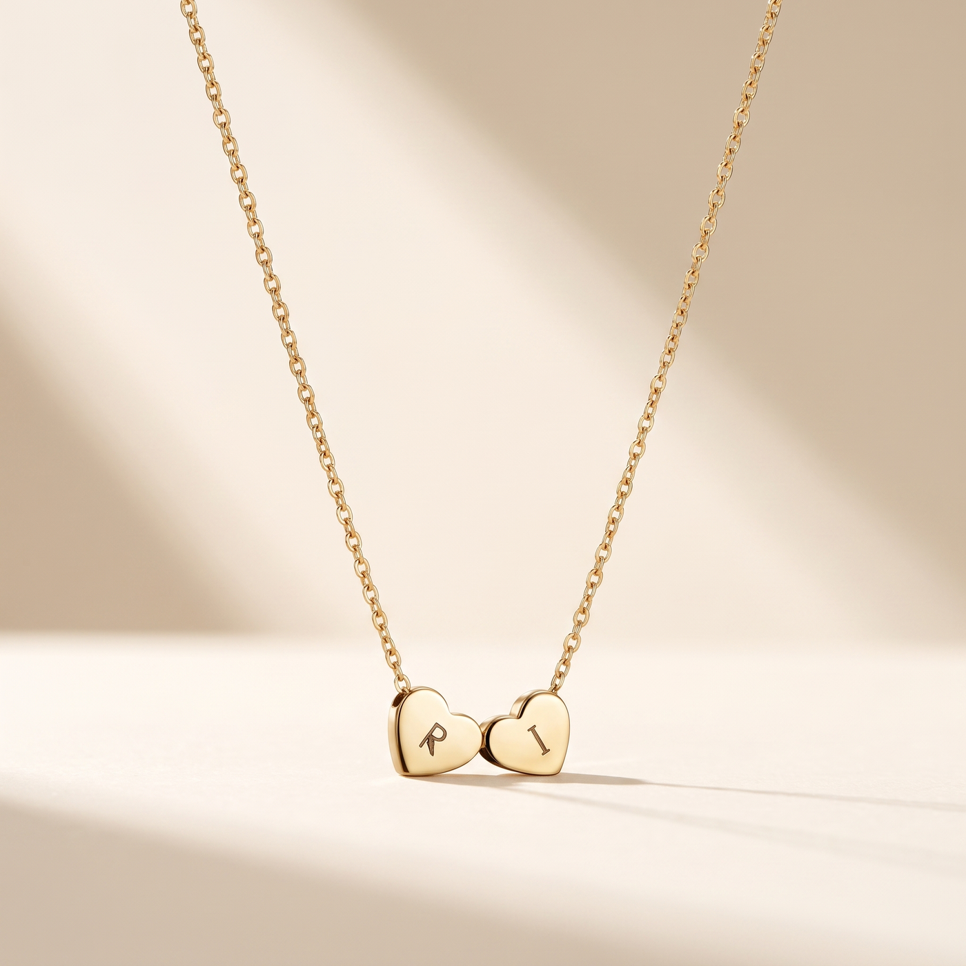NESSA. Mini Heart Initials Necklace