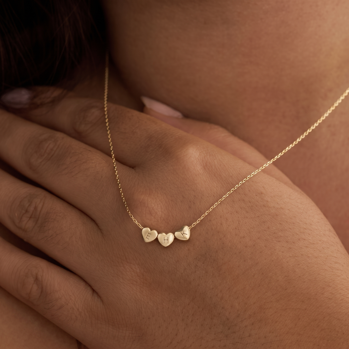 NESSA. Mini Heart Initials Necklace