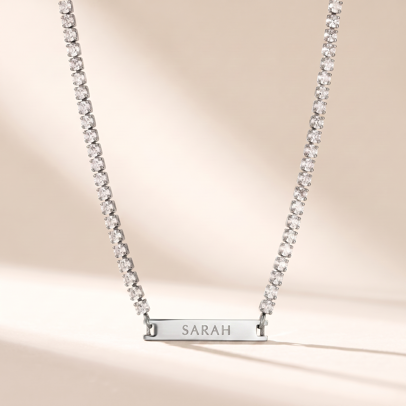 LEXIE. Engravable Tennis Necklace