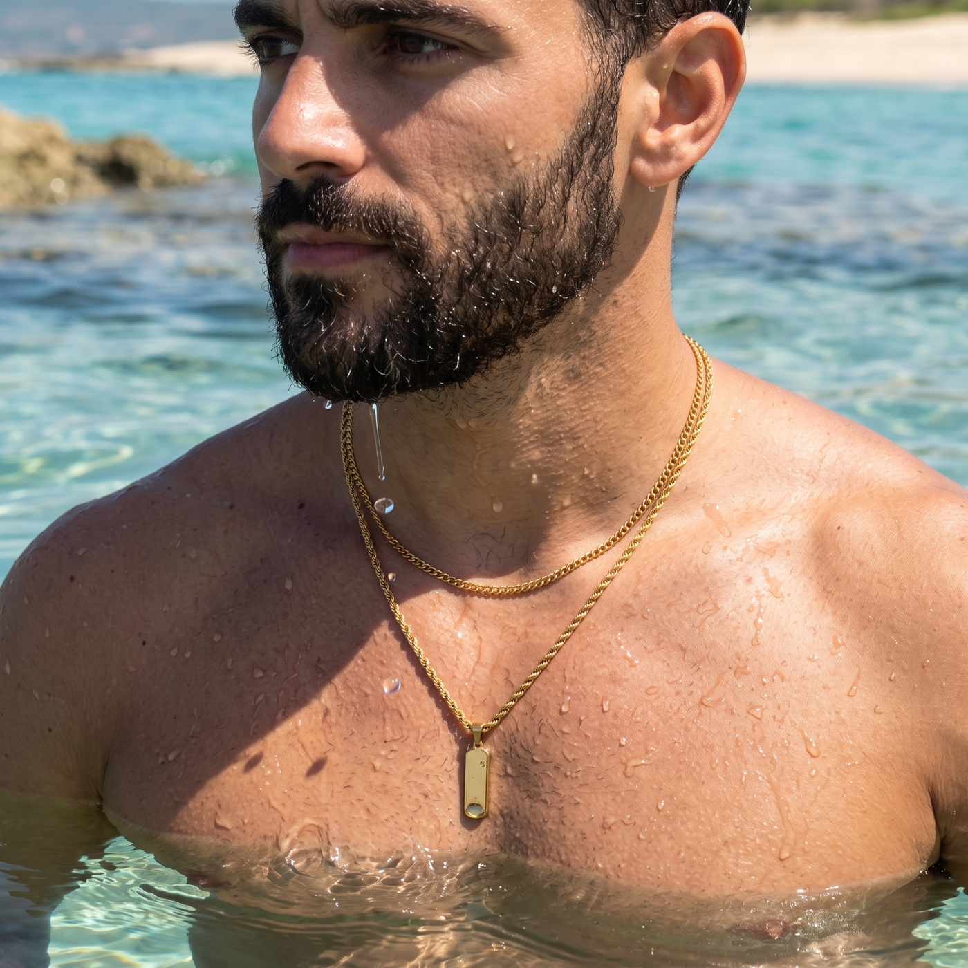 ASHER. Minimal Bar Pendant Necklace