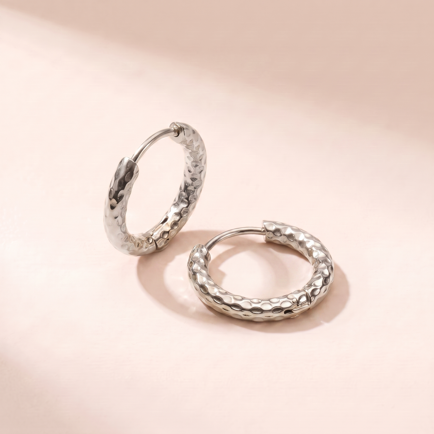 WILLA. Hammered Huggie Earrings