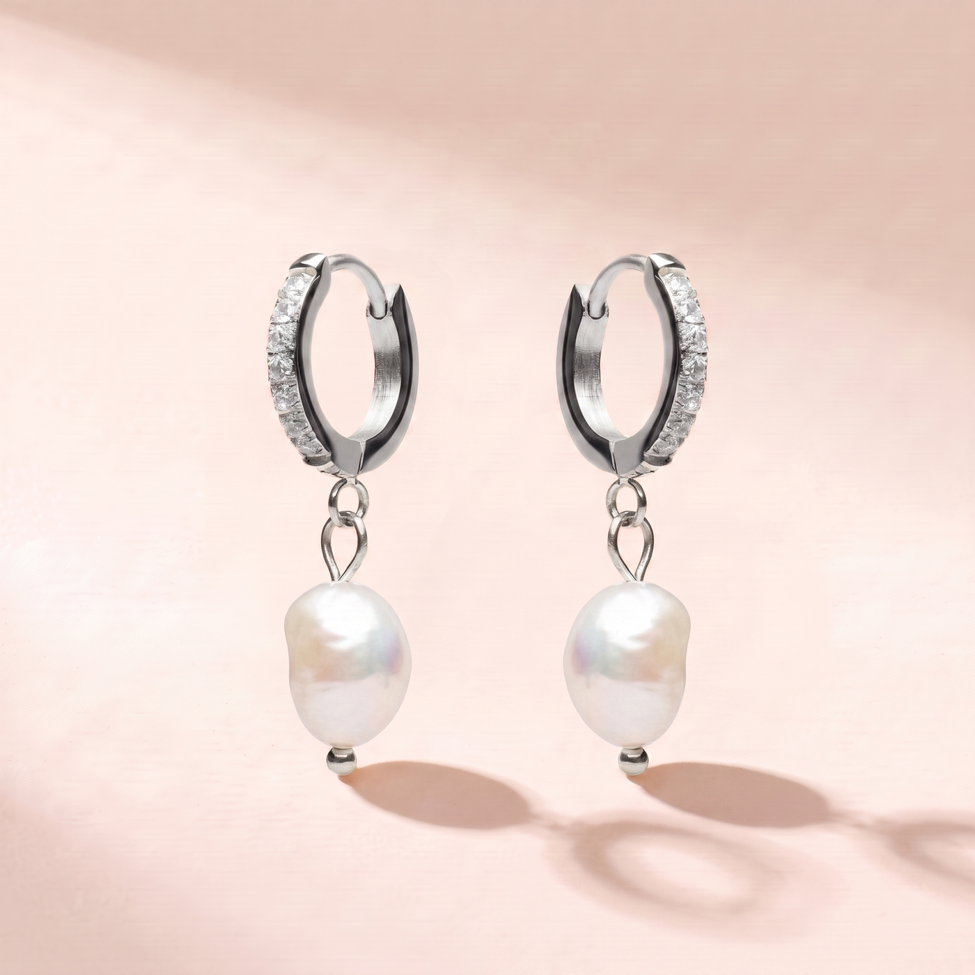 IONA. Freshwater Pearl Hoop Earrings
