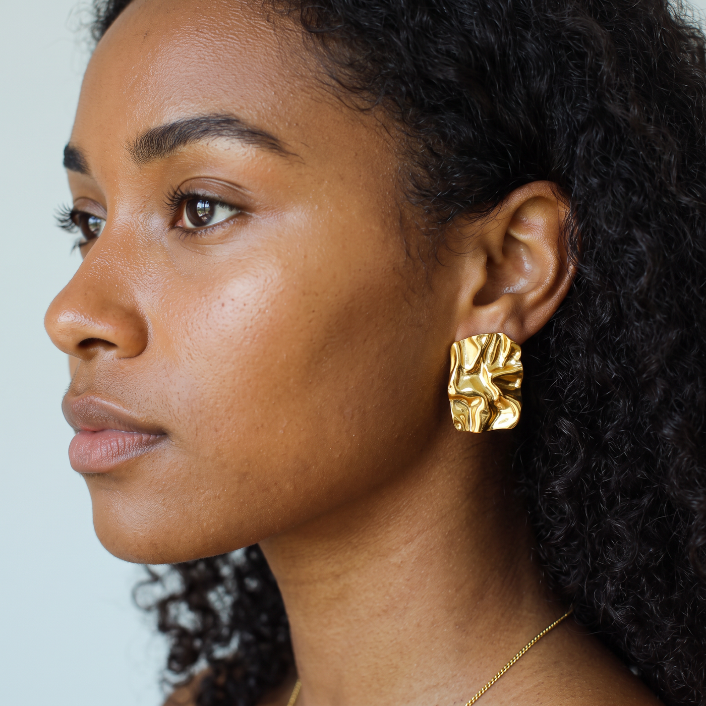 POPPY. Rectangle Huggie Earrings