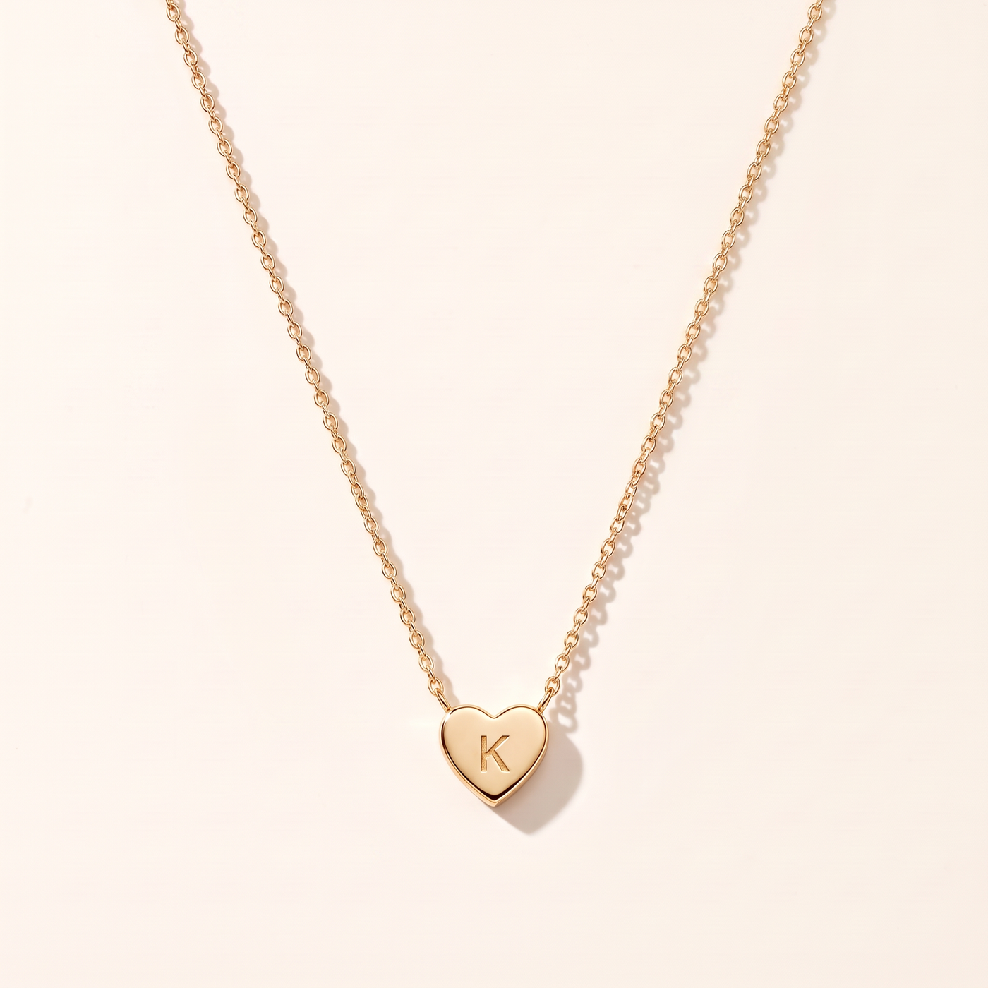 NESSA. Mini Heart Initials Necklace